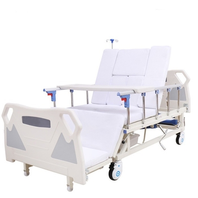 سرير مستشفى كهربائي بـ 4 عجلات مع قضبان جانبية مقلوبة