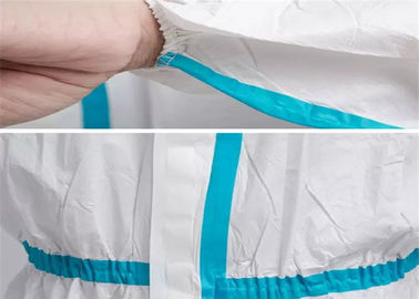 مستشفى / ملابس العمل المتاح الأبيض ، بدلة آمنة يمكن التخلص منها لكامل الجسم