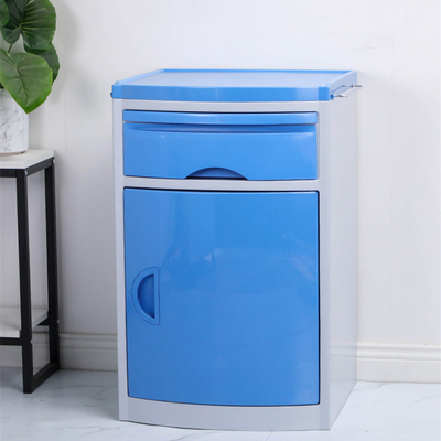 طاولة السرير الطبية H760 * W480 * D460MM مستشفى دائم الصلب خزانة مع منشفة رف